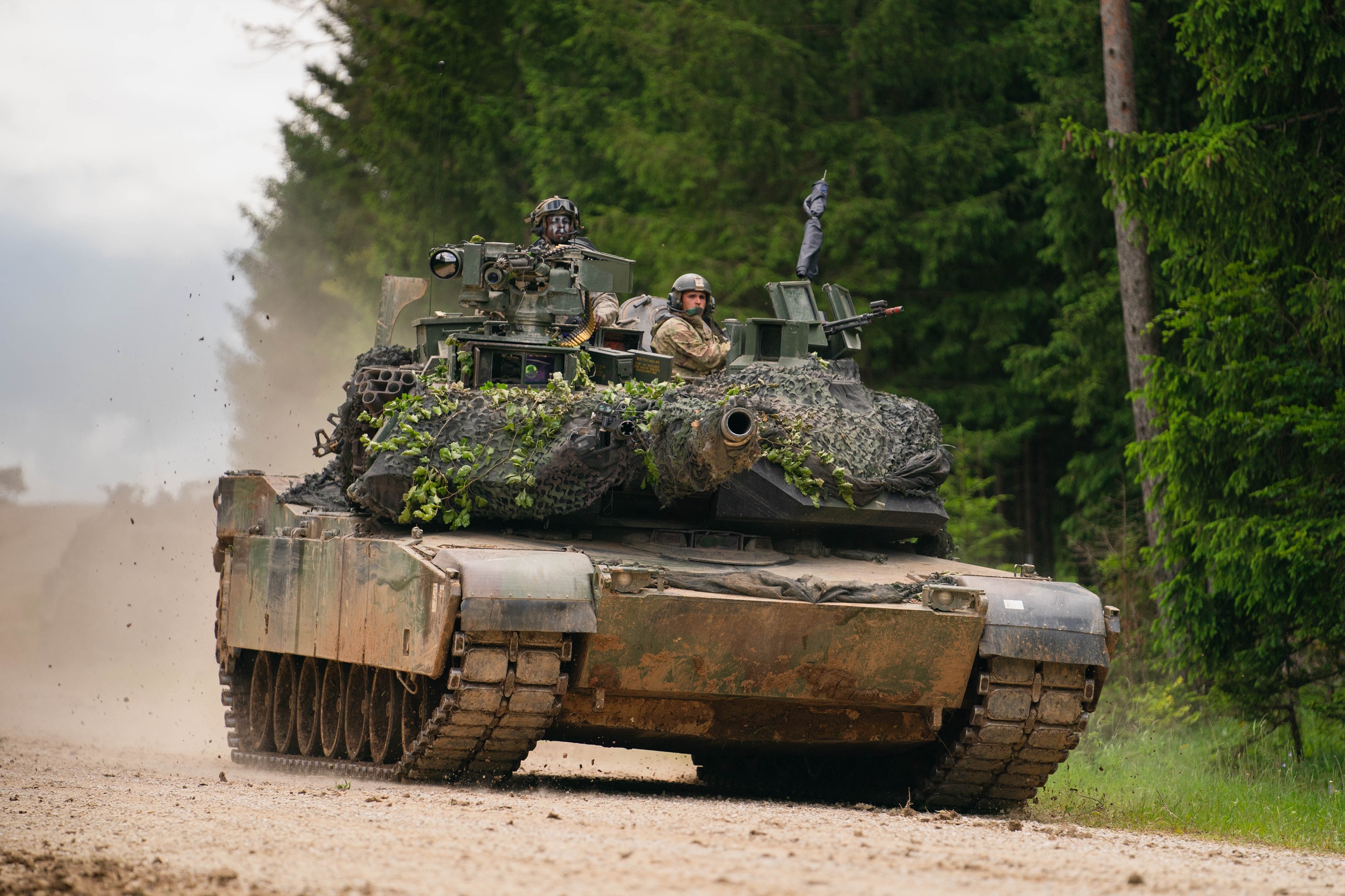 Een Amerikaanse Abrams M1-tank.