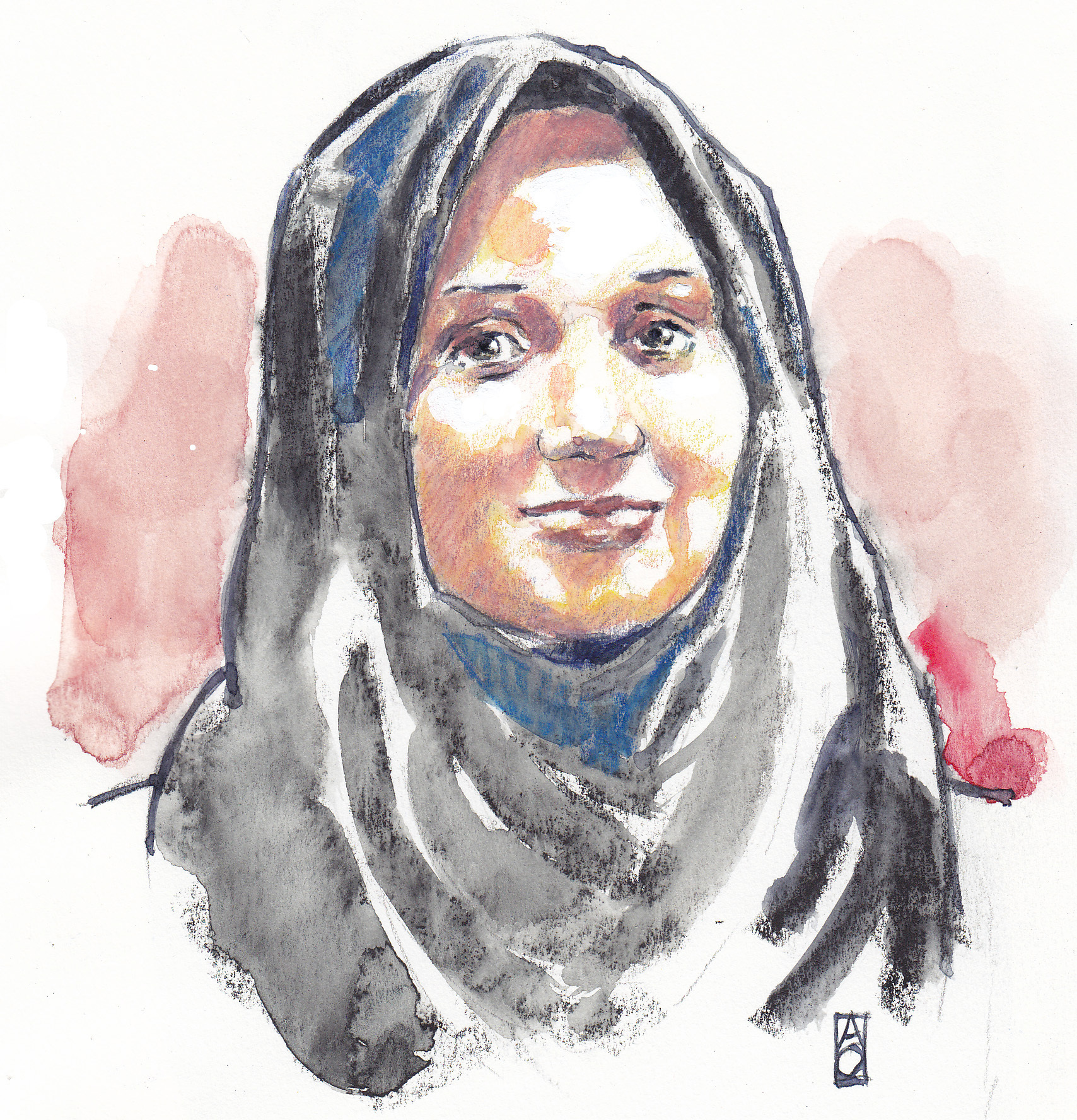 Aquarel van jihadverdachte Laura H. (21) uit Zoetermeer. 