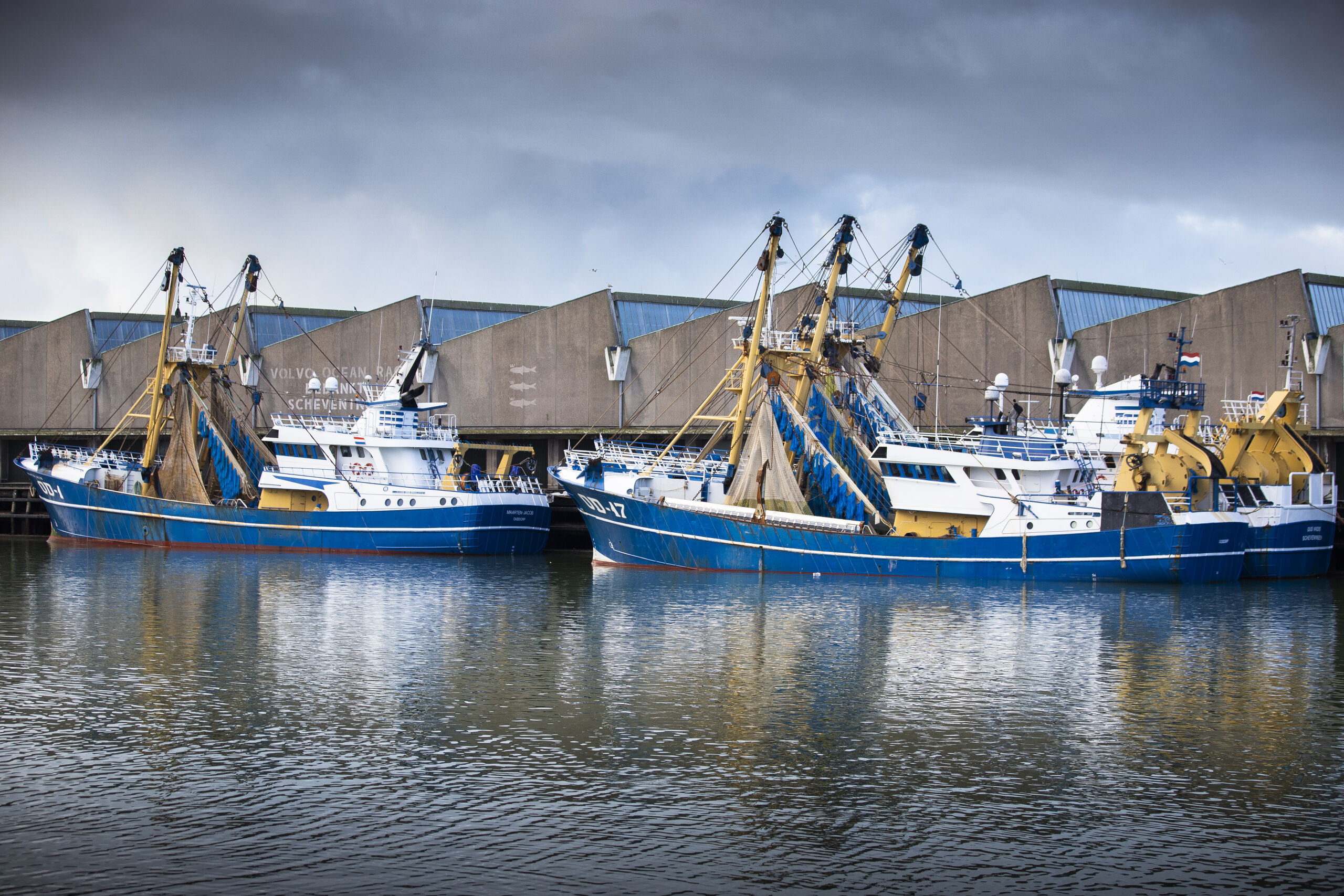 SCHEVENINGEN - Vissersboten in de haven van Scheveningen .Door het Brexit-akkoord tussen Londen en Brussel mogen Europese vissers vanaf 1 januari nog 5,5 jaar vissen in de Britse wateren, maar gemiddeld wel met een kwart minder aan vangst.ANP/HH LAURENS VAN PUTTEN
