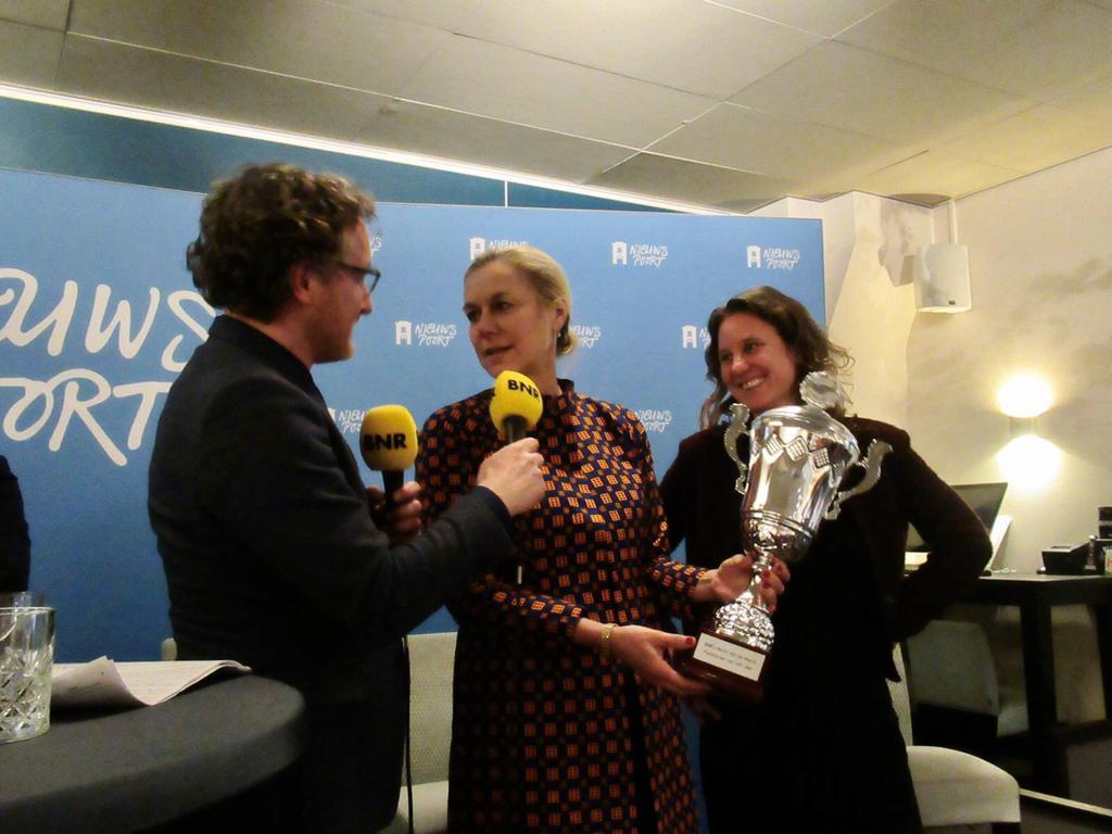 Van links naar rechts: Laurens Boven, Sigrid Kaag en Sophie van Leeuwen.
