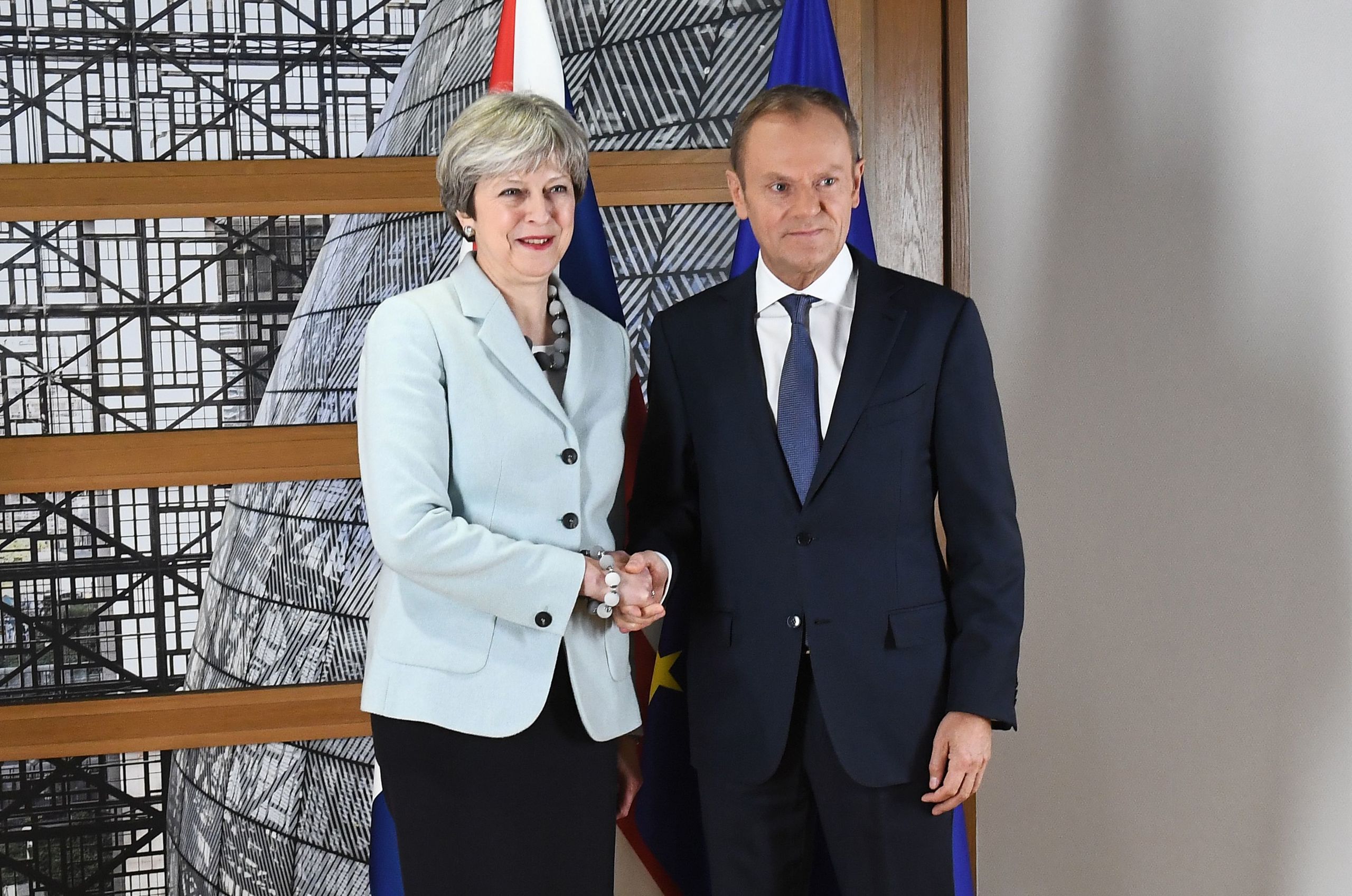 Theresa May en Donald Tusk