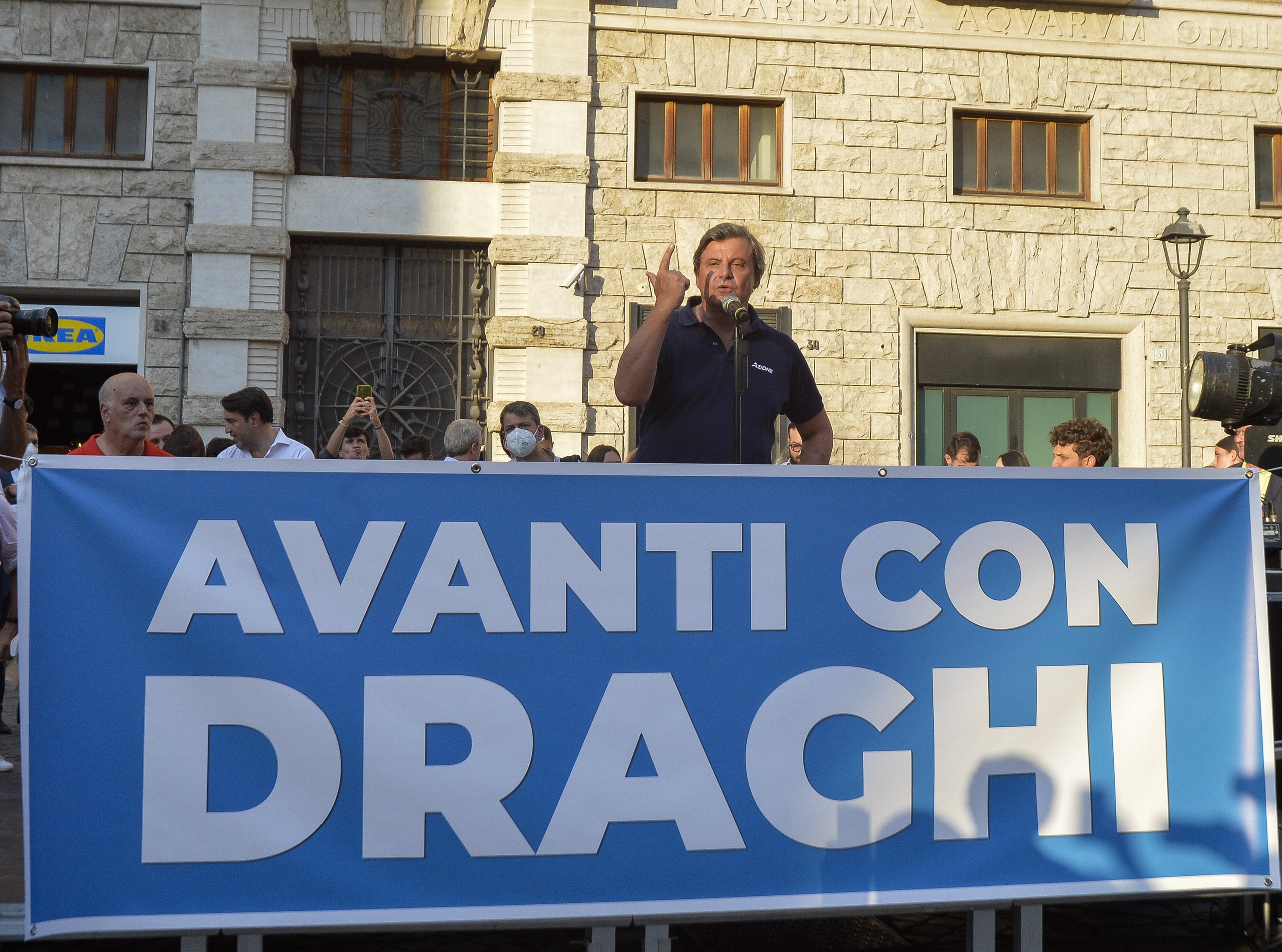 Een pro-Draghi-demonstratie in Rome 