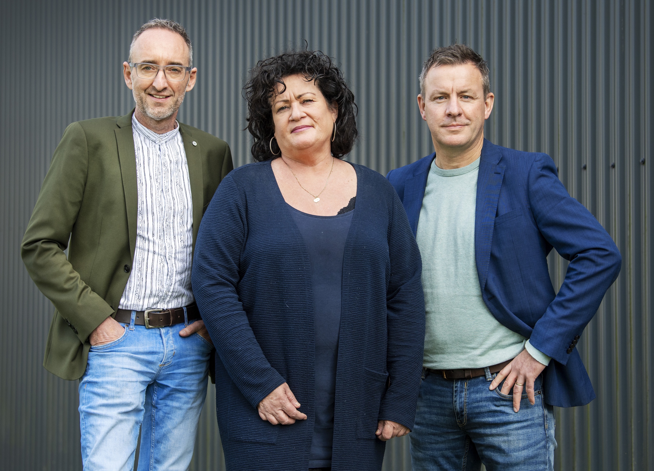 Deventer - Henk Vermeer, Caroline van der Plas and Wim Groot Koerkamp from BoerBurgerBeweging.  The political party fights for the right of farmers and gardeners to exist.  Anne Peruschka van de Wao