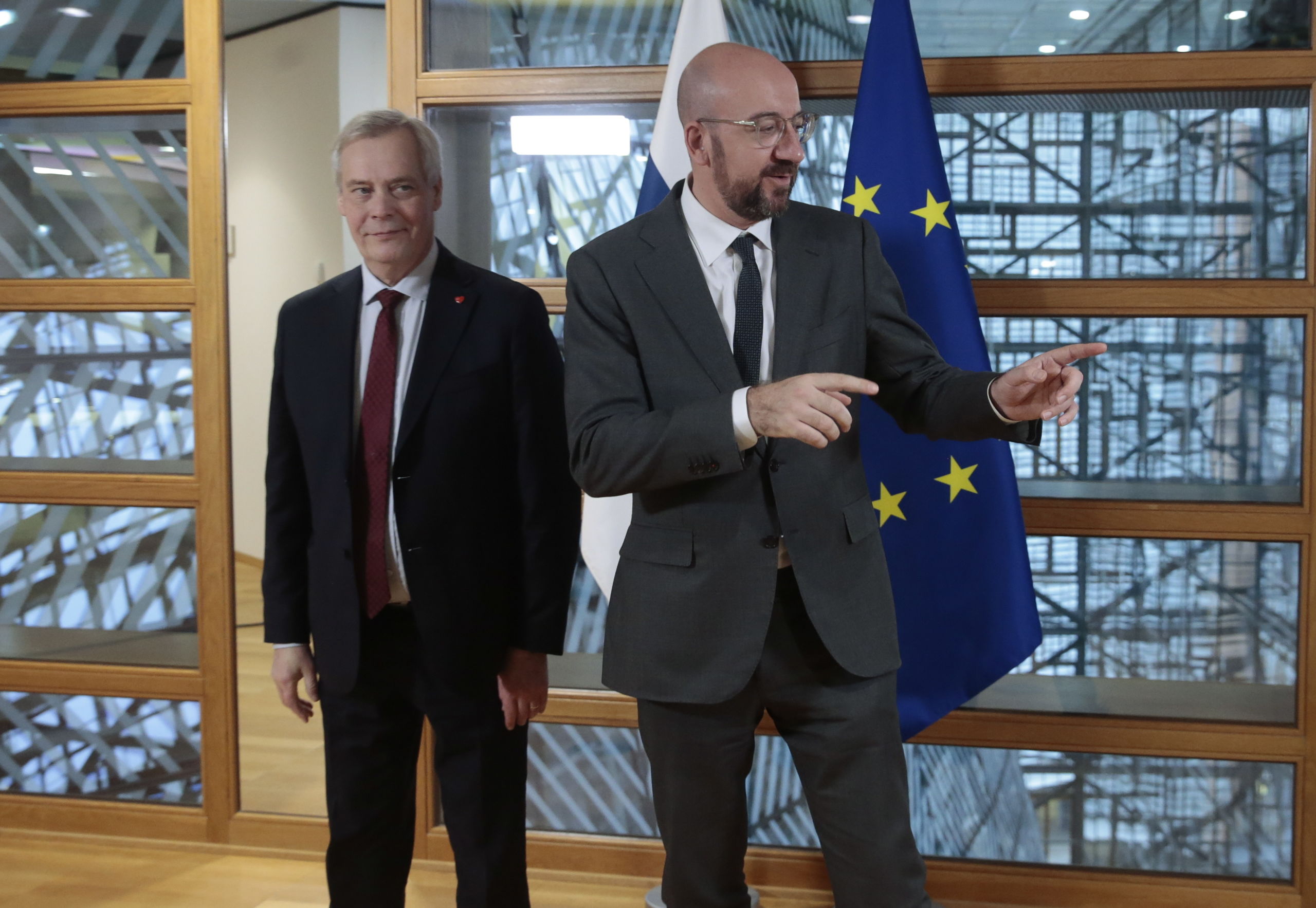 Aanstaand voorzitter van de Europese Raad Charles Michel (rechts).