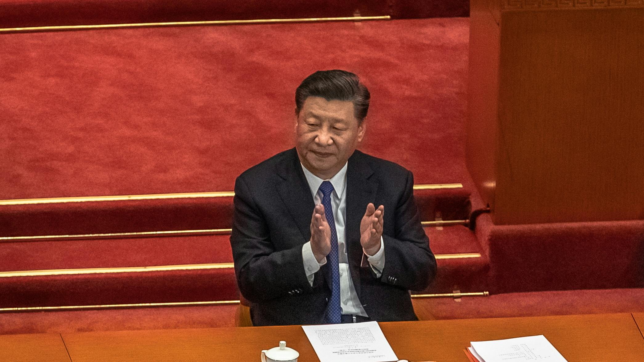 Chinese president Xi Jinping tijdens het Volkscongres