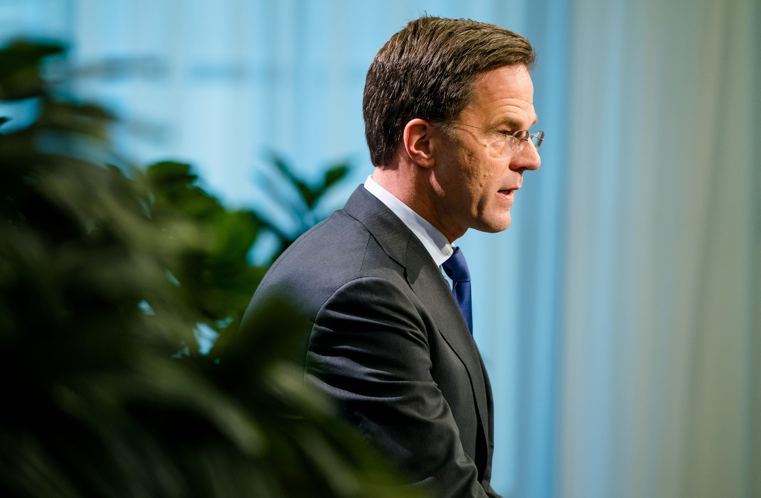 Premier Mark Rutte na afloop van de wekelijkse ministerraad. 