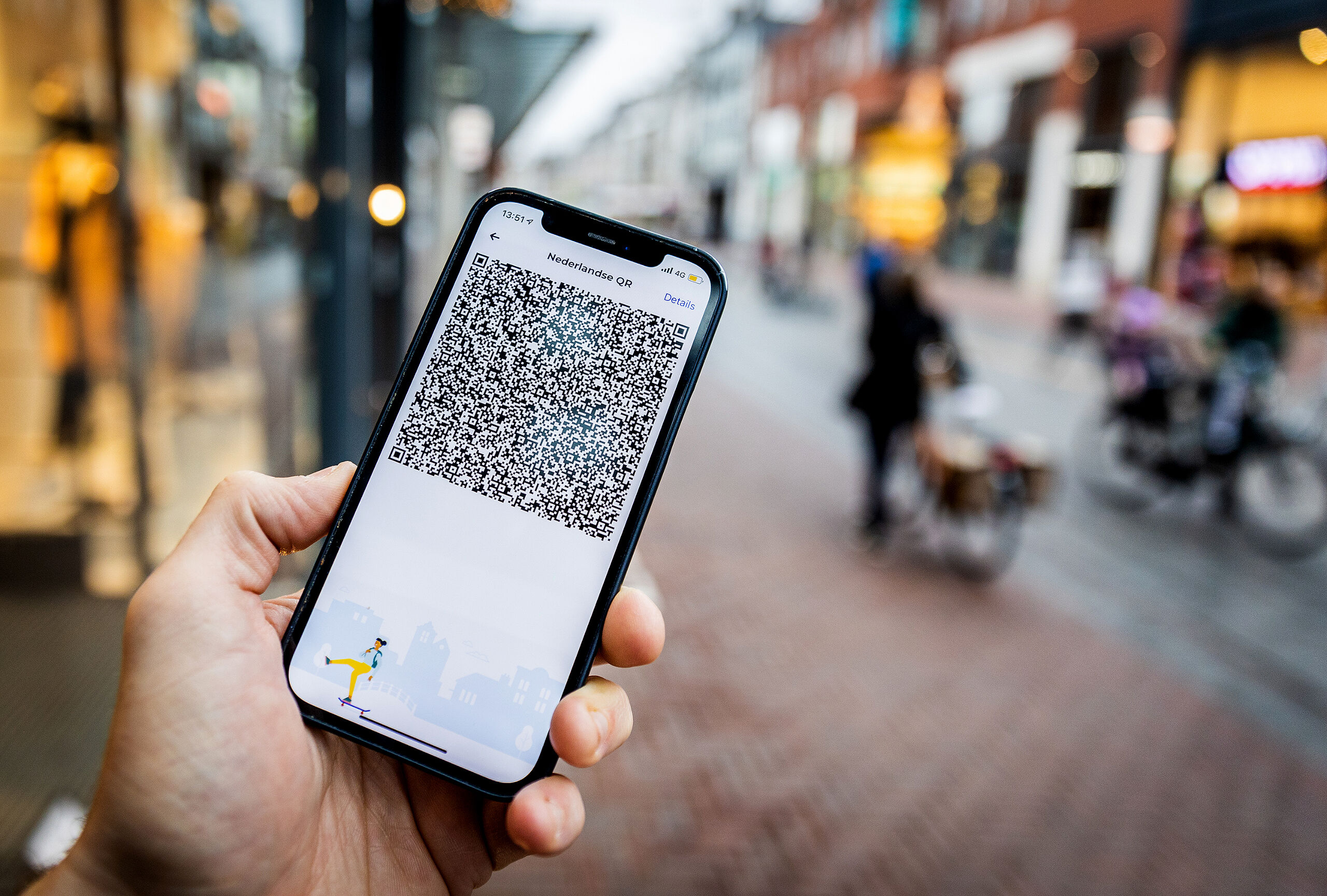 QR-code in winkelstraat.