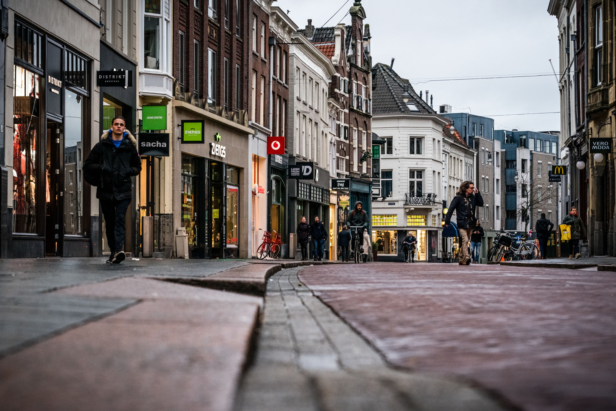 Winkelstraten in de binnenstad van Den Bosch 