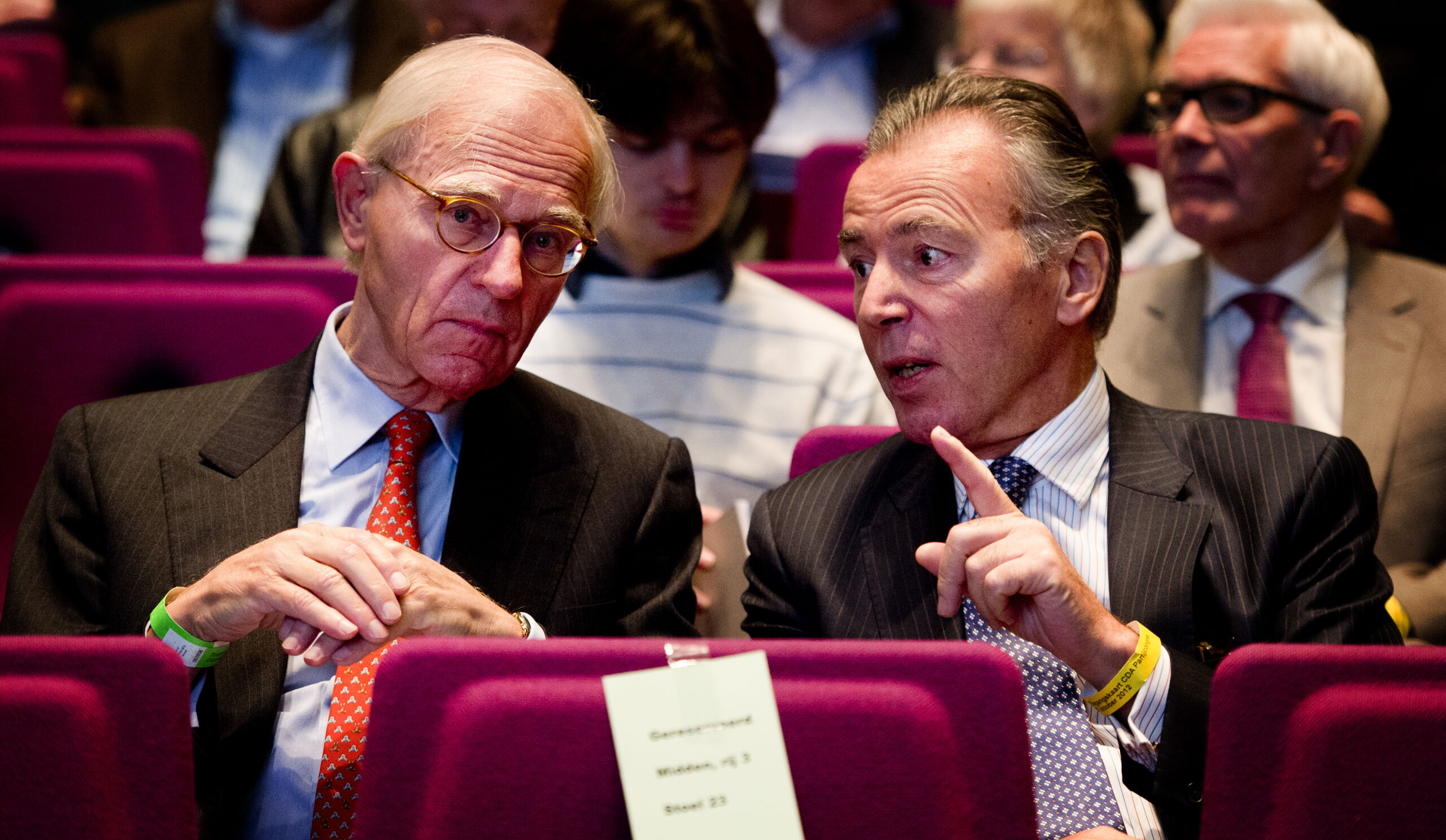 Onno Ruding (L) naast Elco Brinkman in 2012
