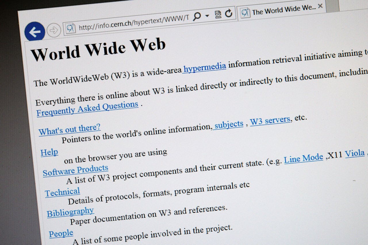 Een kopie van 's werelds eerste webpagina