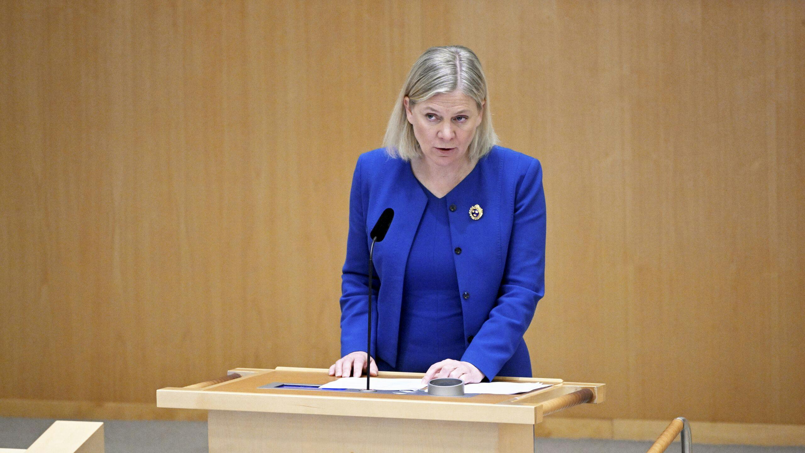 De Zweedse premier Magdalena Andersson 
